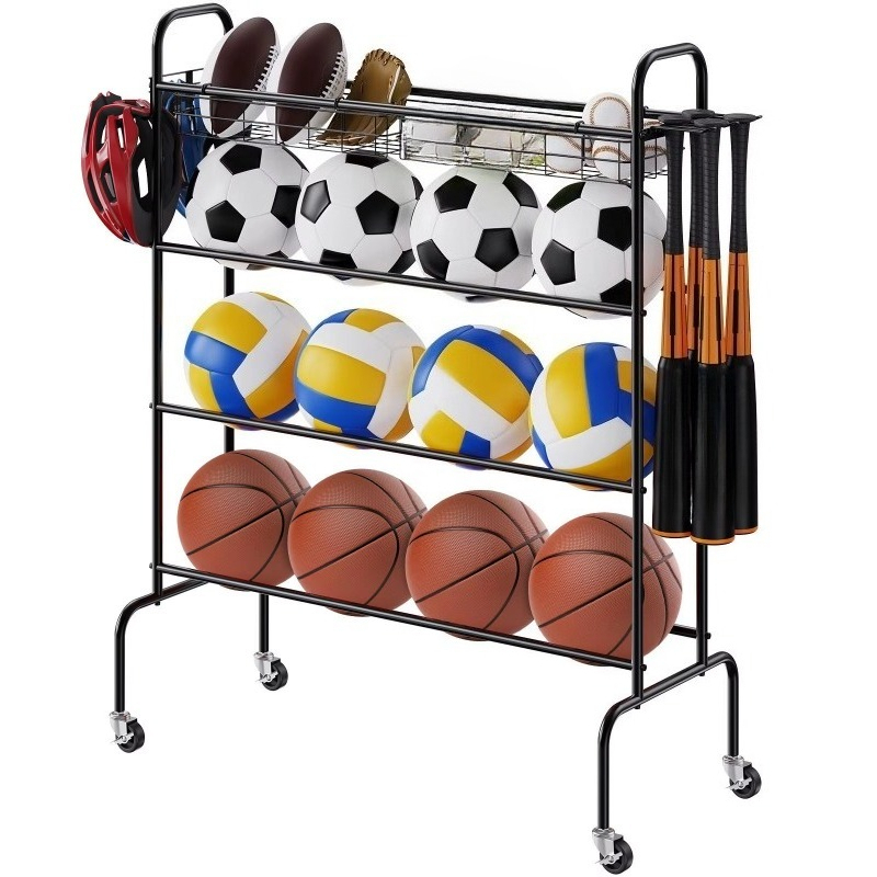 Sports Equipment Garage Storage - Panier de basket roulant à 4