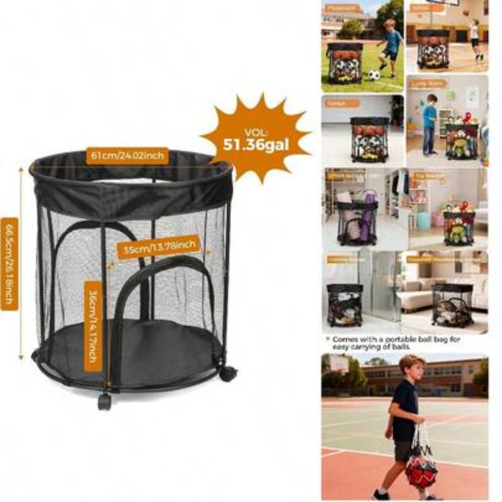 Sports Equipment Garage Storage - Chariot de rangement pour ballons de