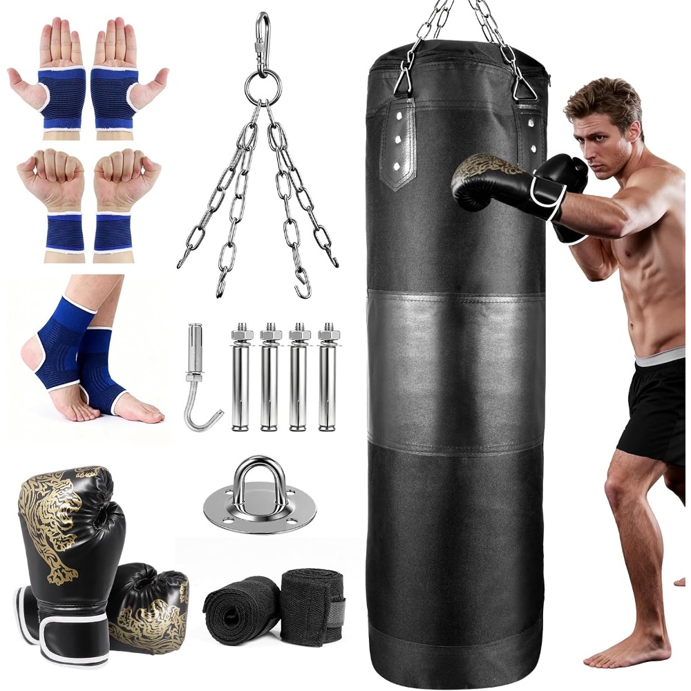 Boxing Glove Set - Sac de frappe en cuir pour