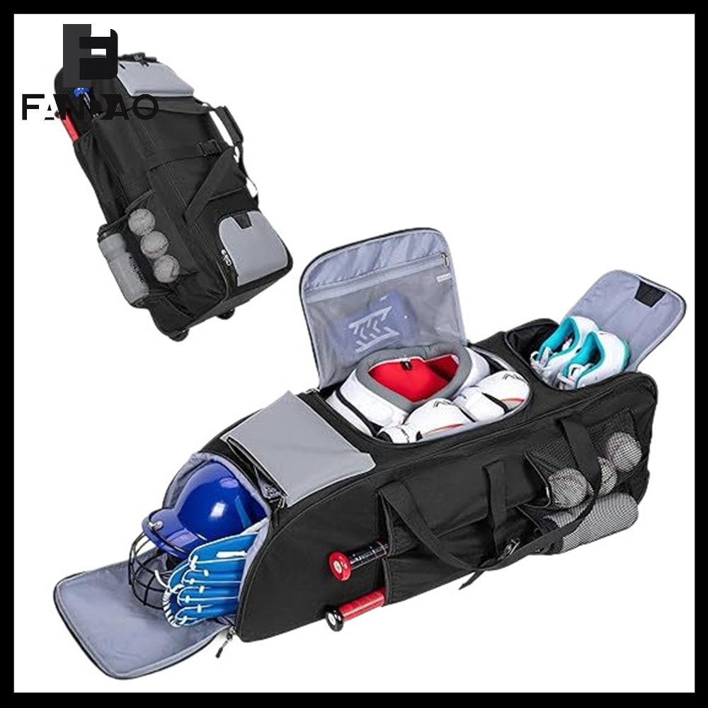 Sports Equipment Bag With Wheels - Sac de baseball tactique grande capacité,