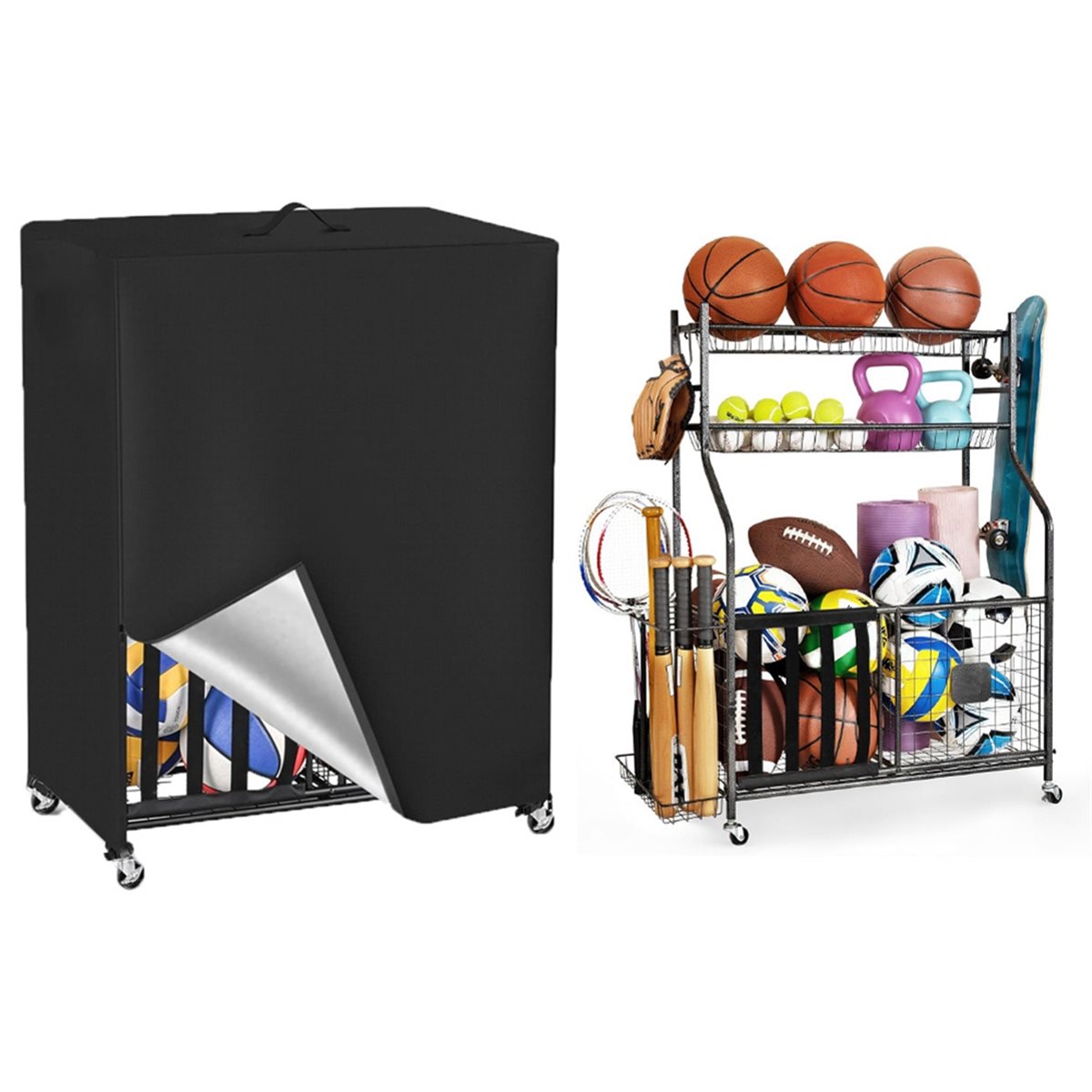 Housse de support de basket-ba - Sports Equipment Garage Storage avis et prix